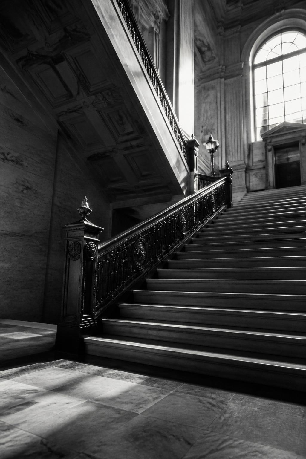 Marble courthouse staircase